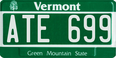 VT license plate ATE699