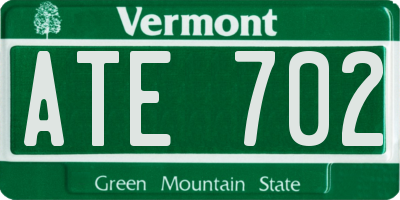 VT license plate ATE702
