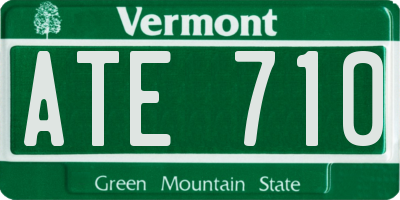 VT license plate ATE710