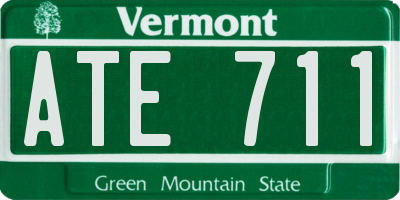 VT license plate ATE711
