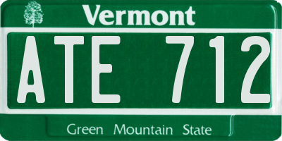 VT license plate ATE712
