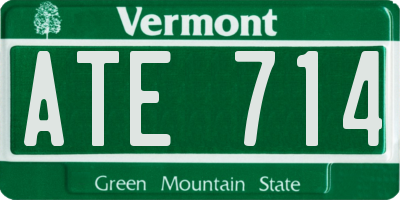 VT license plate ATE714