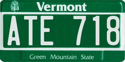 VT license plate ATE718