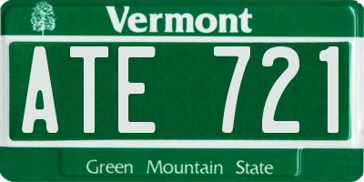 VT license plate ATE721