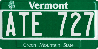 VT license plate ATE727