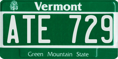 VT license plate ATE729