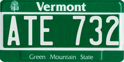 VT license plate ATE732