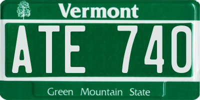 VT license plate ATE740