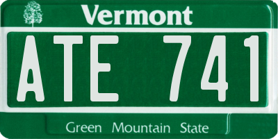 VT license plate ATE741
