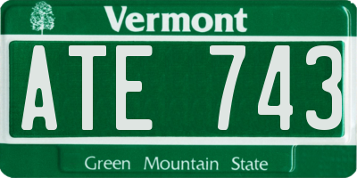 VT license plate ATE743