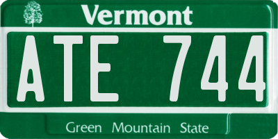VT license plate ATE744