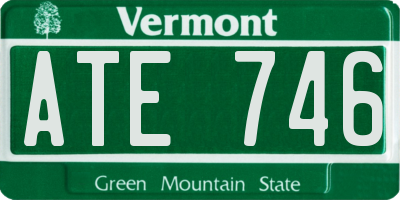 VT license plate ATE746