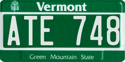 VT license plate ATE748