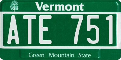 VT license plate ATE751