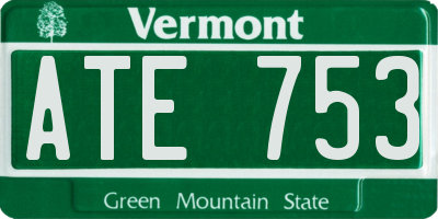 VT license plate ATE753