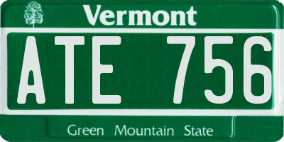 VT license plate ATE756