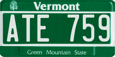 VT license plate ATE759