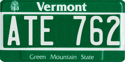 VT license plate ATE762