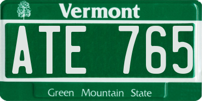 VT license plate ATE765