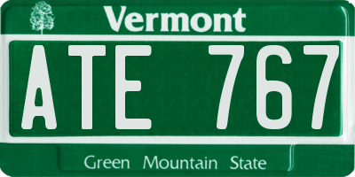 VT license plate ATE767
