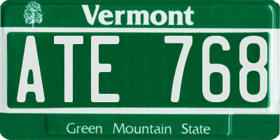 VT license plate ATE768
