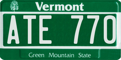 VT license plate ATE770