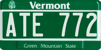 VT license plate ATE772