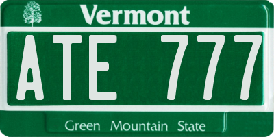 VT license plate ATE777