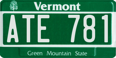 VT license plate ATE781