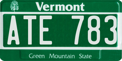 VT license plate ATE783