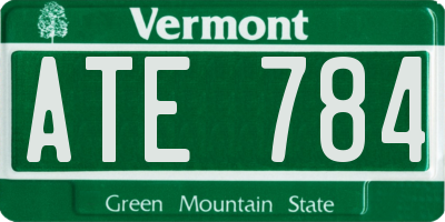 VT license plate ATE784