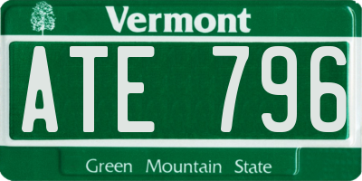 VT license plate ATE796