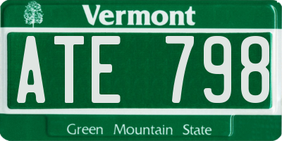 VT license plate ATE798