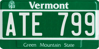 VT license plate ATE799