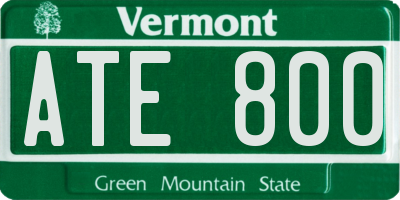 VT license plate ATE800