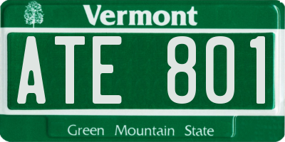 VT license plate ATE801