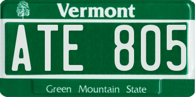VT license plate ATE805