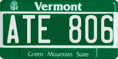 VT license plate ATE806