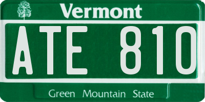 VT license plate ATE810
