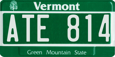 VT license plate ATE814