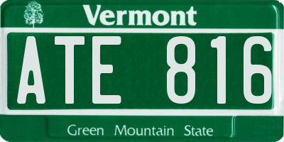 VT license plate ATE816