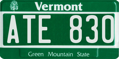VT license plate ATE830