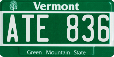 VT license plate ATE836