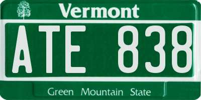 VT license plate ATE838