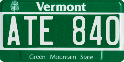 VT license plate ATE840
