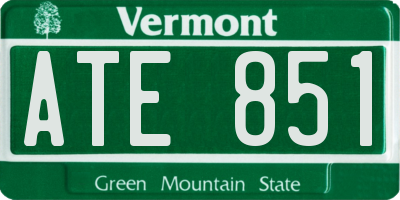 VT license plate ATE851