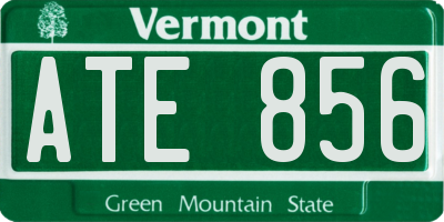 VT license plate ATE856
