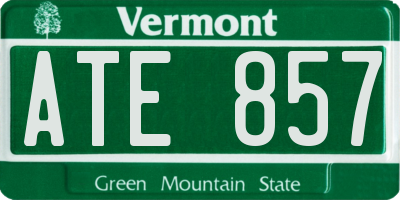 VT license plate ATE857