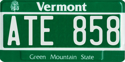 VT license plate ATE858