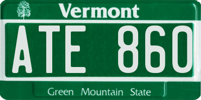 VT license plate ATE860